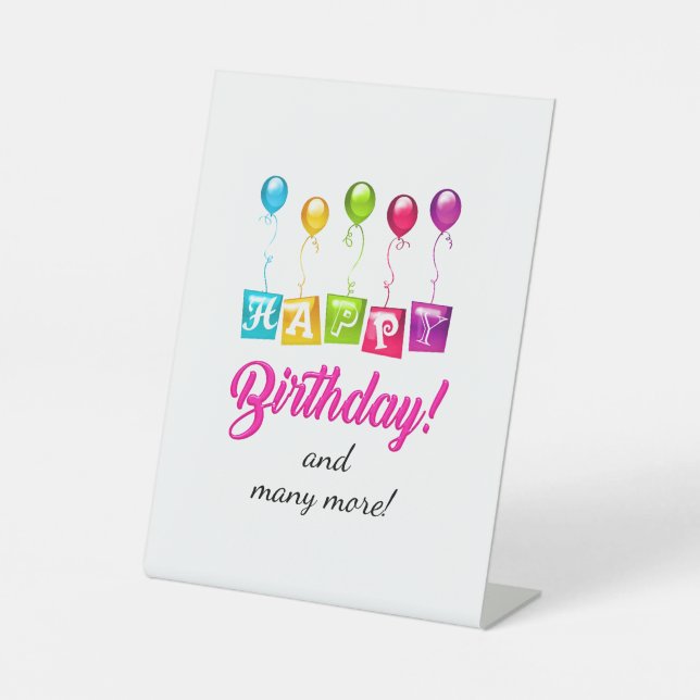 Happy Birthday Pedestal Sign (Front)