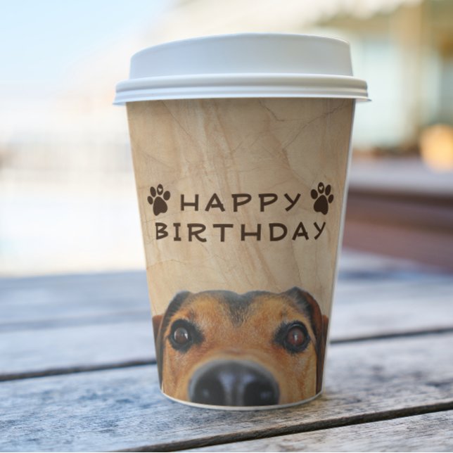 Happy Birthday Peeking Dog Paper Cups (Creator Uploaded)