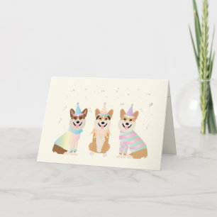 Happy Birthday Pembroke Welsh Corgi Dogs Card