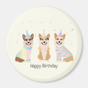 Happy Birthday Pembroke Welsh Corgi Dogs Magnet