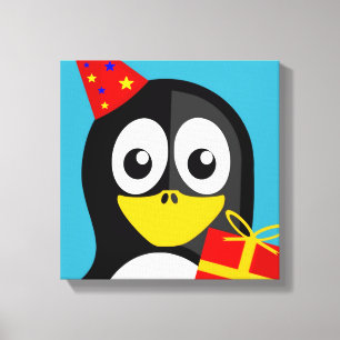 "HAPPY BIRTHDAY" PENGUIN CANVAS PRINT