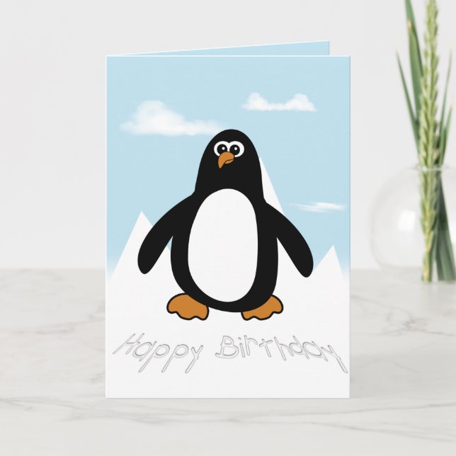 Happy Birthday Penguin Card (Front)