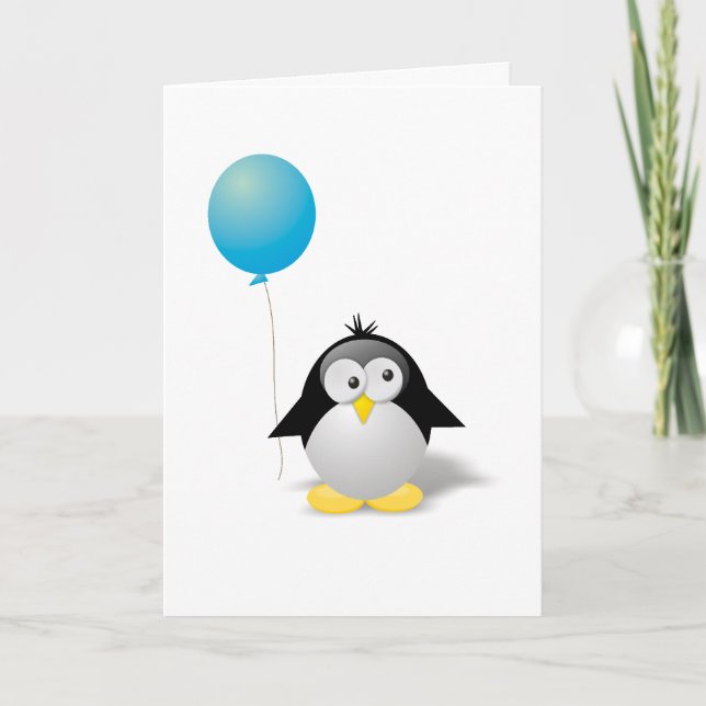 Happy Birthday Penguin Greeting Card (Front)