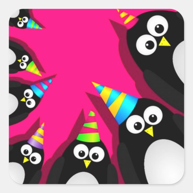Happy Birthday Penguins Sticker Pack (Front)