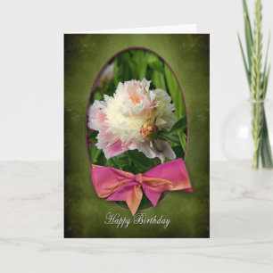 HAPPY BIRTHDAY - PEONIES/BOW CARD
