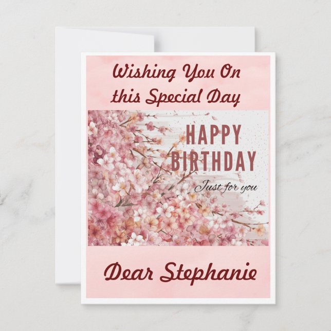 Happy  Birthday ,Personalised Flat Card (Front)