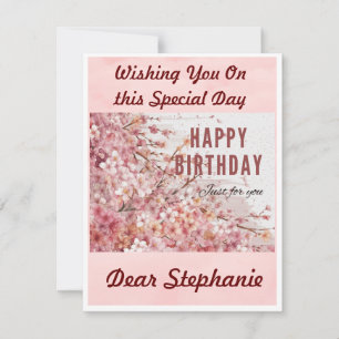 Happy  Birthday ,Personalised Flat Card