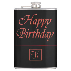 Happy Birthday Personalize Monogram Gift for Men Hip Flask