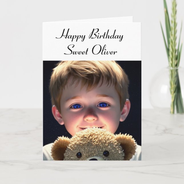 Happy Birthday Personalized and Colouring Page Card (Front)