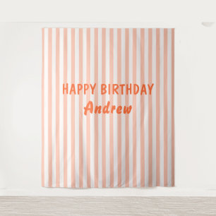 Happy Birthday Personalized Banner Wall Tapestry
