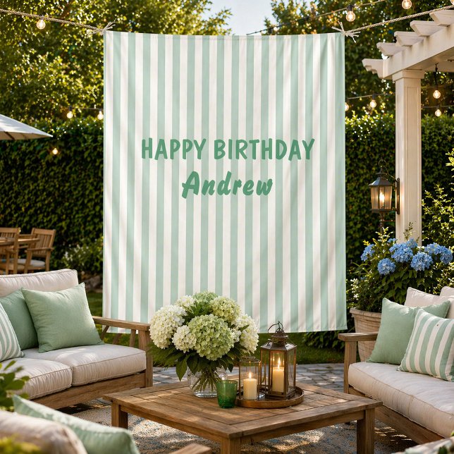 Happy Birthday Personalized Banner Wall Tapestry (Creator Uploaded)
