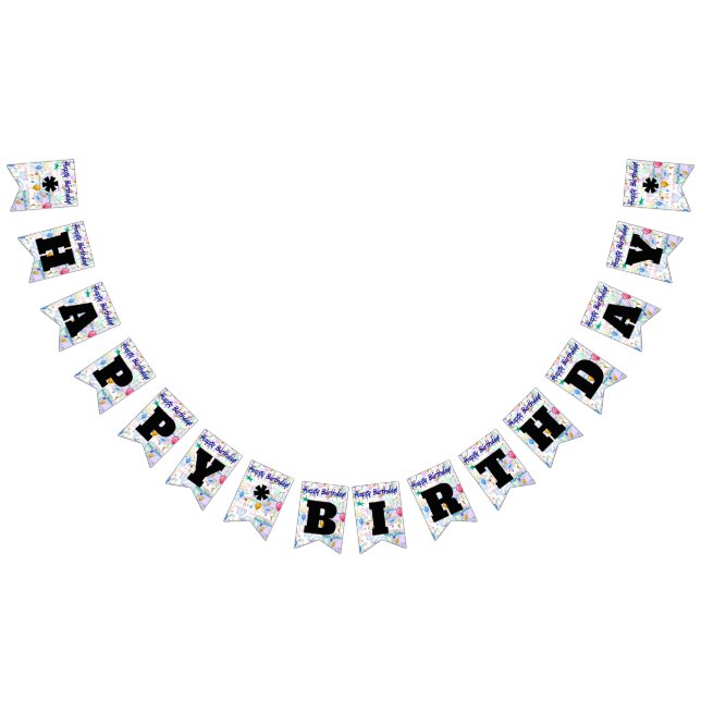 Happy Birthday Personalized Bunting Flags (All)