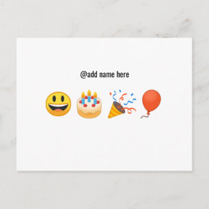 Happy Birthday   Personalized Emoji Postcard