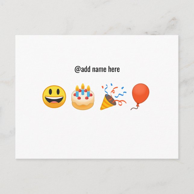 Happy Birthday | Personalized Emoji Postcard (Front)