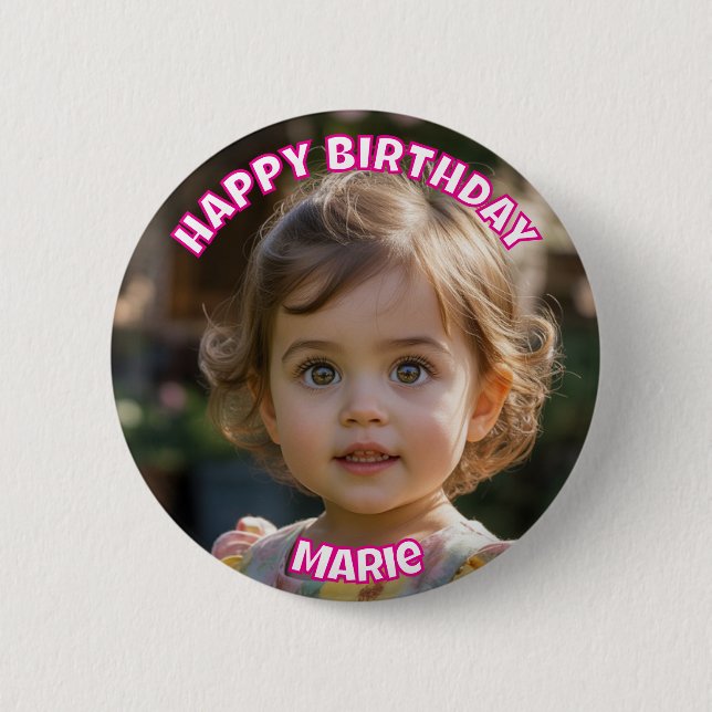 Happy Birthday Personalized Face Pins Birthday (Front)