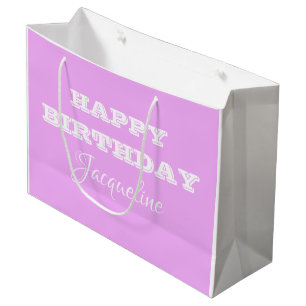 Happy Birthday Personalized For Her Cute Chic Large Gift Bag