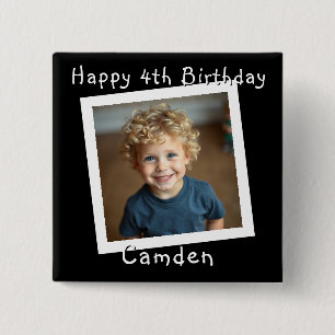 Happy Birthday Personalized Photo 2 Inch Square Button