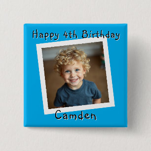 Happy Birthday Personalized Photo 2 Inch Square Button