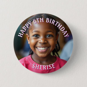 Happy Birthday Personalized Photo and Name 2 Inch Round Button