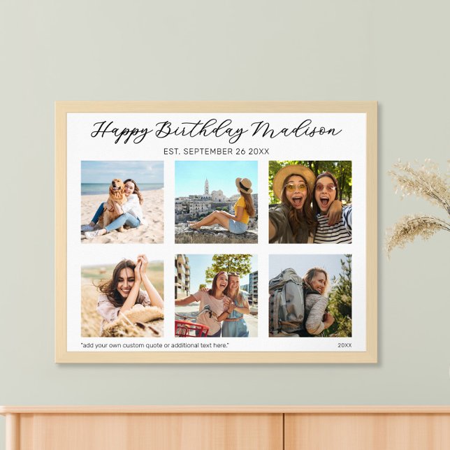 Happy Birthday Personalized Photo Collage Poster (Creator Uploaded)
