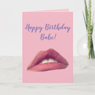 Happy Birthday Personalized pink Lips  Card