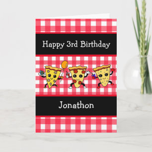 Happy Birthday Personalized Pizza Party  Card