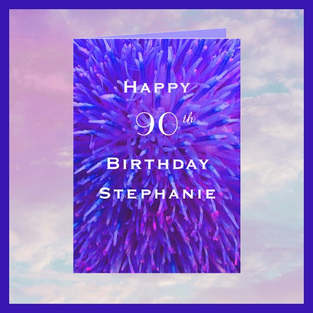 Happy Birthday, Personalized, Purple Abstract Card (Creator Uploaded)