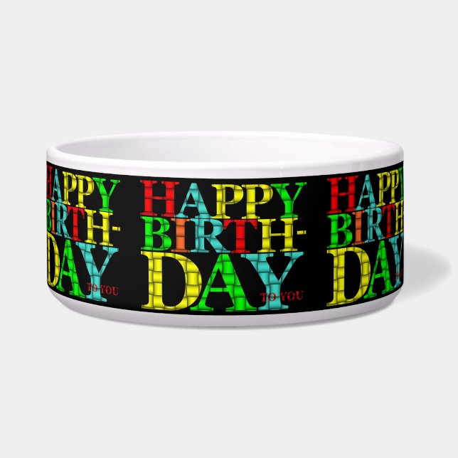 Happy Birthday Pet Bowl (Front)