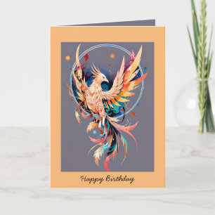 Happy birthday phoenix rising customizable text card