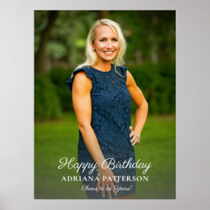 Happy Birthday Photo, Cheers and Welcome to Party  Poster