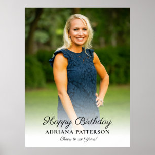 Happy Birthday Photo, Cheers and Welcome to Party  Poster