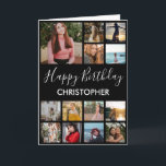 Happy Birthday Photo Collage 13 Photos for Any Age Card<br><div class="desc">Happy Birthday Photo Collage 13 Photos for Any Age Birthday Card. 1st 13th 15th 16th 18th 20th 21st 30th 40th 50th 60th 70th 80th 90th 100th,  Any Ages. For further customization,  please click the "Customize it" button and use our design tool to modify this template.</div>
