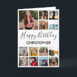 Happy Birthday Photo Collage 13 Photos for Any Age Card<br><div class="desc">Happy Birthday Photo Collage 13 Photos for Any Age Birthday Card. 1st 13th 15th 16th 18th 20th 21st 30th 40th 50th 60th 70th 80th 90th 100th,  Any Ages. For further customization,  please click the "Customize it" button and use our design tool to modify this template.</div>