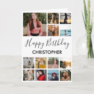 Happy Birthday Photo Collage 13 Photos for Any Age Card