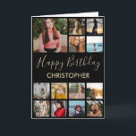 Happy Birthday Photo Collage 13 Photos for Any Age Card<br><div class="desc">Happy Birthday Photo Collage 13 Photos for Any Age Birthday Card. 1st 13th 15th 16th 18th 20th 21st 30th 40th 50th 60th 70th 80th 90th 100th,  Any Ages. For further customization,  please click the "Customize it" button and use our design tool to modify this template.</div>