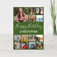 Happy Birthday Photo Collage 13 Photos Green