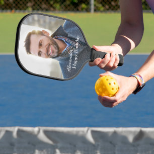 Happy Birthday Photo Custom Pickleball Paddle