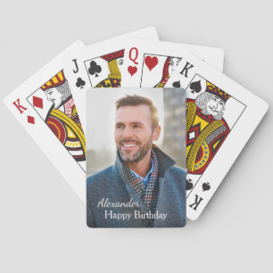 Happy Birthday Photo Custom Playing Cards