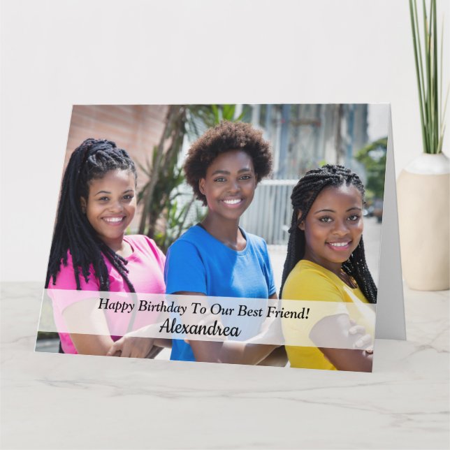 Happy Birthday Photo Girlfriend Buddy Big Custom Card (Front)