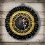 Happy Birthday Photo Gold Black Modern Custom Dartboard<br><div class="desc">Happy Birthday Photo Gold Black Modern Personalize Dart Board is a elegant to hang and play with in your home with family and friends or to give to that special person in your life to wish them Happy Birthday. Personalize it with your photo and information.</div>