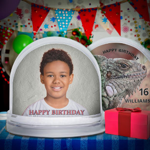 Happy Birthday Photo Name Age Pet Nature Snowglobe