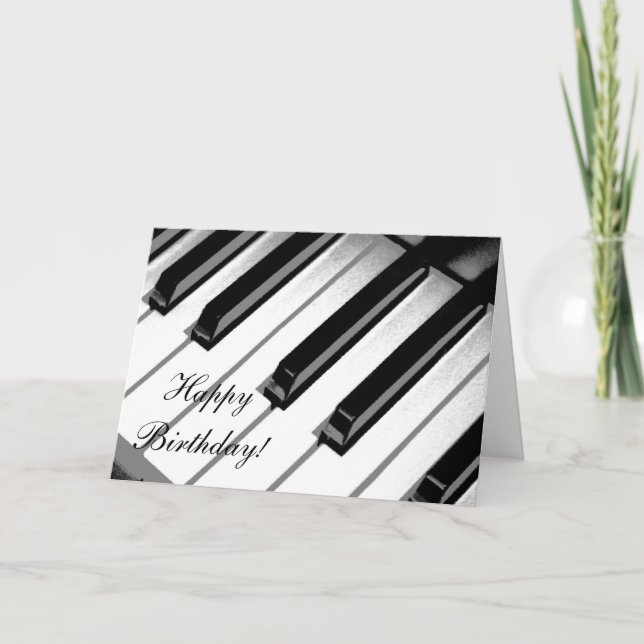Happy Birthday! Piano Music Card (Front)