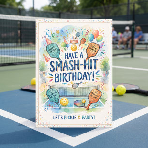Happy Birthday    Pickleball Themed Card