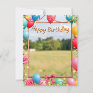 Happy Birthday Picture Frame Card Design