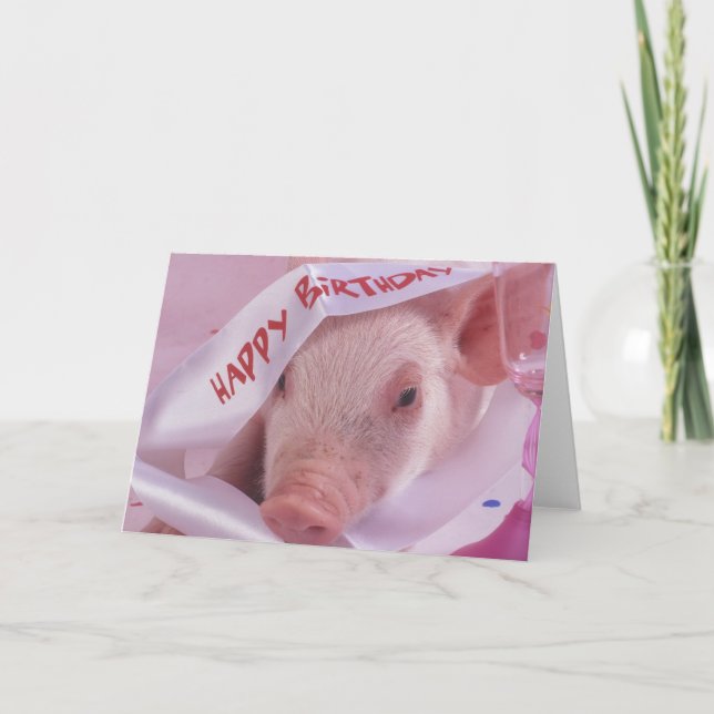 Happy birthday pig card (Front)