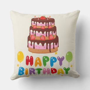 "Happy Birthday Pillows Custom Birthday Pillow