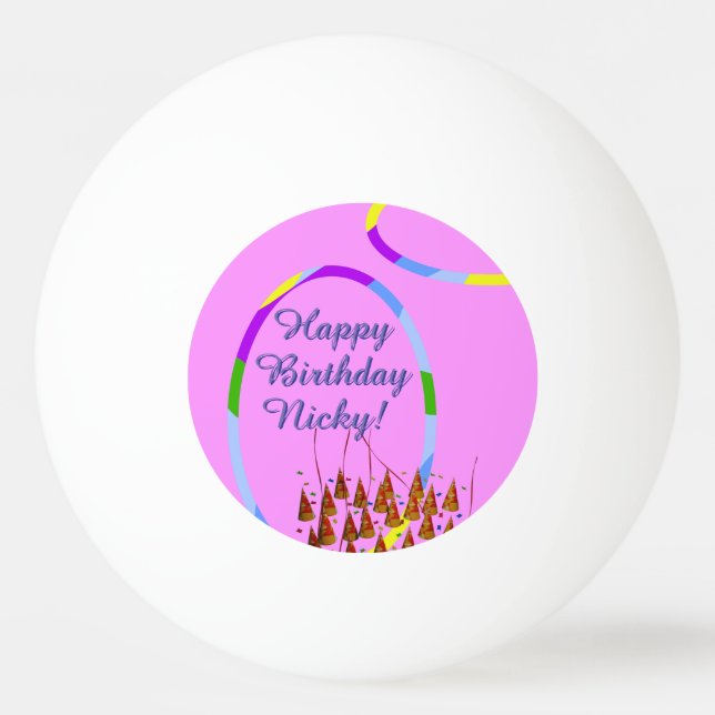 Happy Birthday Ping Pong Ball (Front)