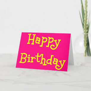 Happy Birthday pink and yellow fun card