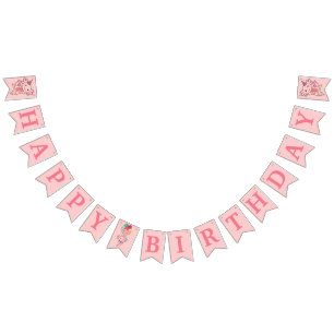 Happy Birthday Pink Axololt for Axololt Party Bunting Flags