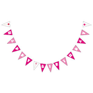 Happy Birthday Pink Cake Pops Sprinkles Party Bunting Flags